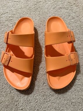 Birkenstock Orange Double-Buckle EVA Sandals